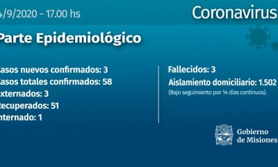 Tres nuevos infectados con Covid-19 en Misiones