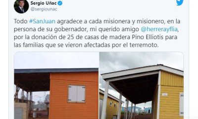 Herrera Ahuad le regaló 25 casas de madera misionera a San Juan