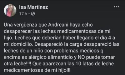 Reclama que Andreani le entregue la leche especial que compró para su bebé