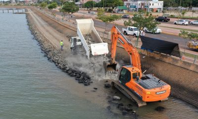 Obras del pedraplén en la avenida Costanera Etapa IV se encuentra en su etapa final
