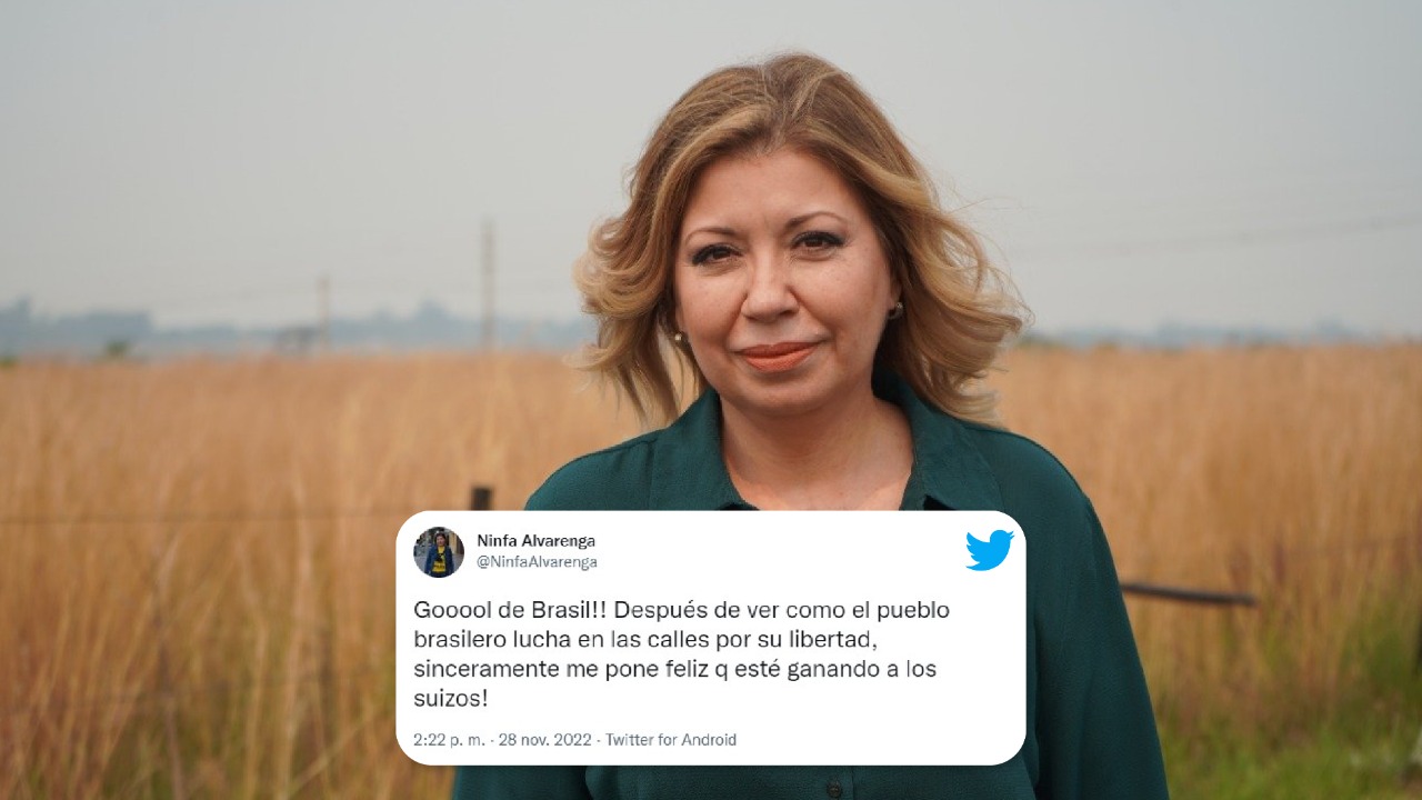 La bolsonarista misionera Ninfa Alvarenga celebró el gol de Brasil