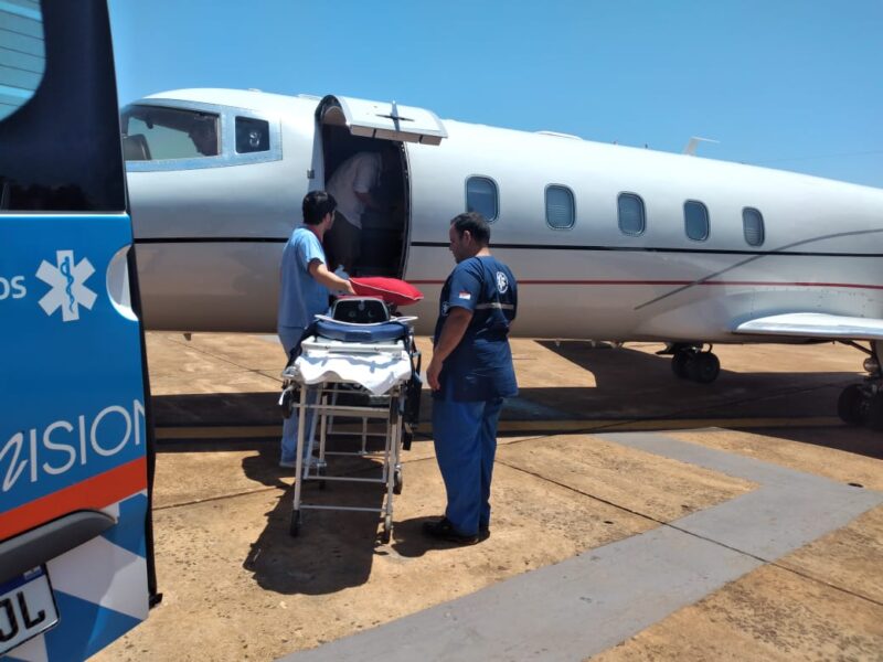 Se accidentó en moto en Brasil y lo trasladaron a Misiones en vuelo sanitario