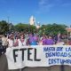 Gremios docentes marchan al Consejo de Educación para reclamar salarios