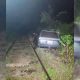 Tren internacional interrumpido por auto abandonado en las vías