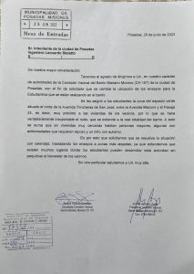 Barrio Mariano Moreno pide a la Muni cambiar lugar de ensayo de la Estu.