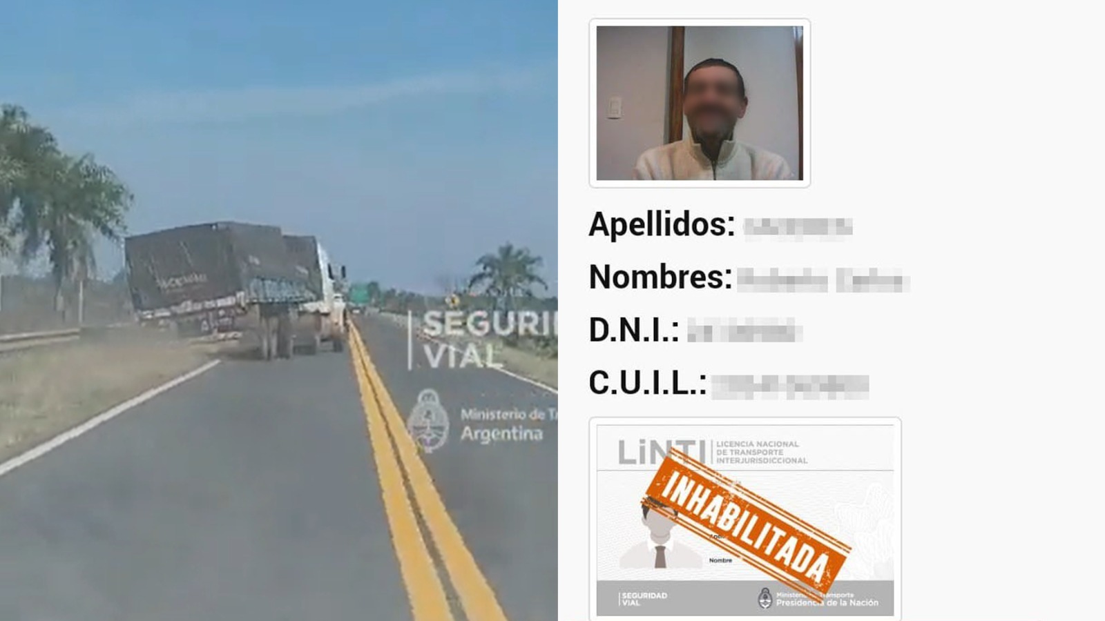 Camionero misionero que se descompensó y volcó en Corrientes no estaba habilitado