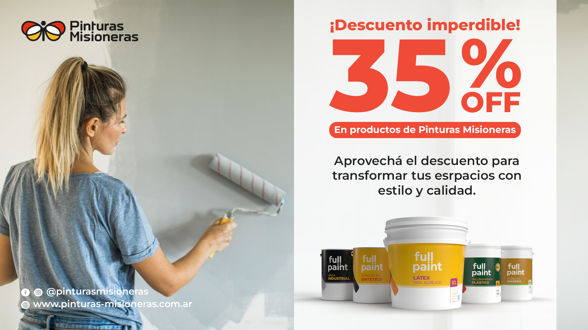 Últimos días del súper descuento de Pinturas Misioneras