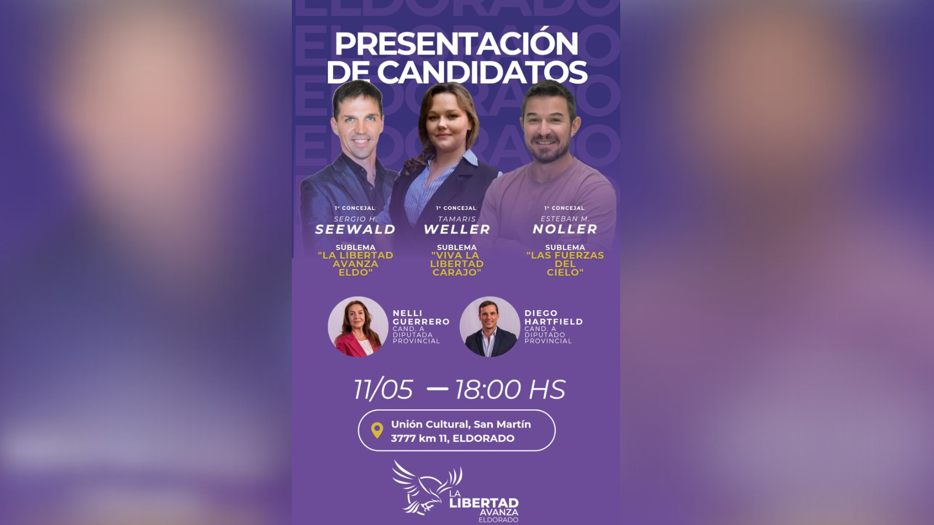 LLA Misiones presenta mañana tres sublemas para el Concejo de Eldorado