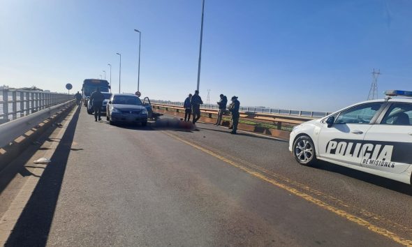 Choque en el puente internacional dejó un herido e interrupción del tránsito