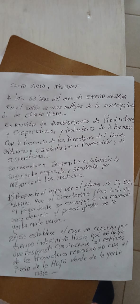 Frenan cosecha de yerba hasta que el Inym “recupere facultades y fije precios” imagen-10