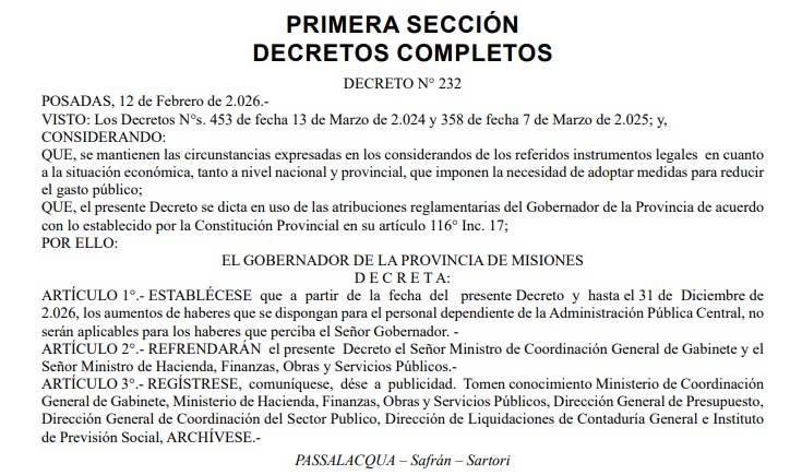 El gobernador Passalacqua congeló su sueldo hasta el 31 de diciembre imagen-9