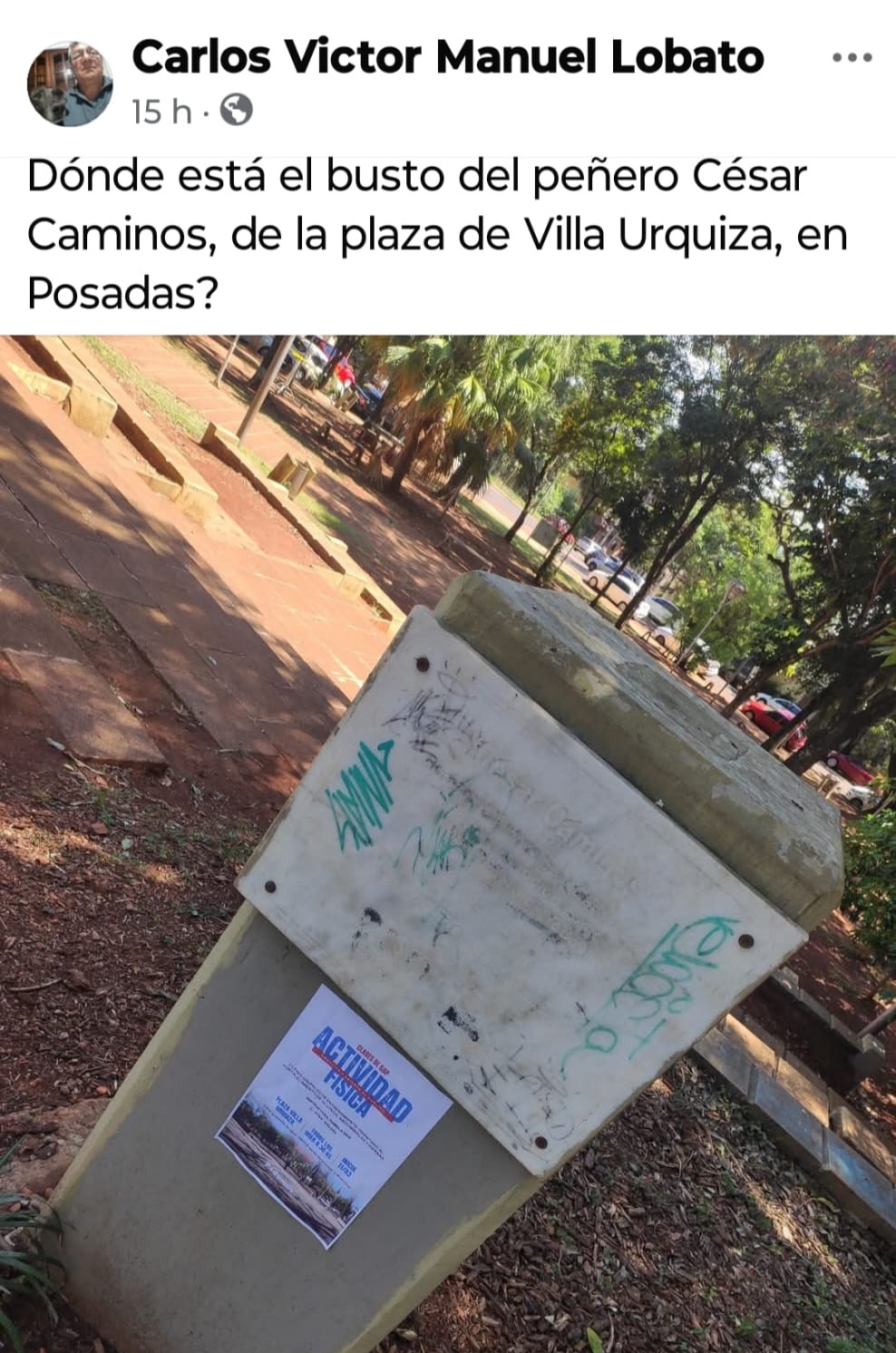 Denuncian vandalismo en la placa dedicada a César Caminos, “El último peñero” imagen-9