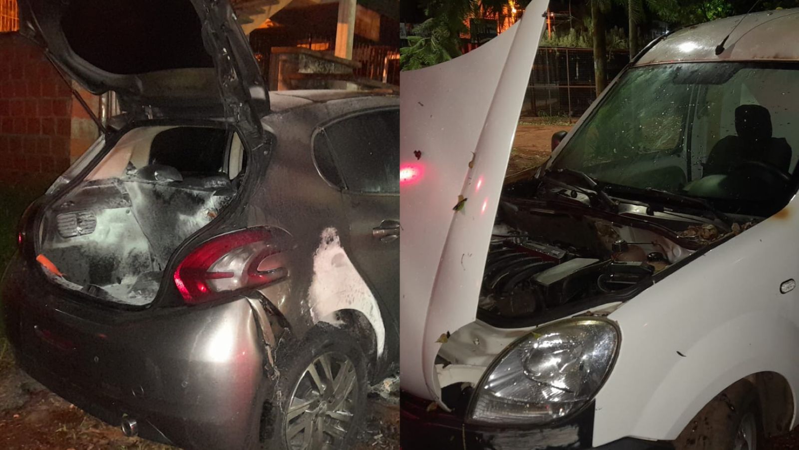 Dos personas incendiaron autos estacionados y huyeron en moto en Posadas