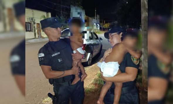 Policías resguardaron a dos bebés que estaban solos en una casa de Apóstoles