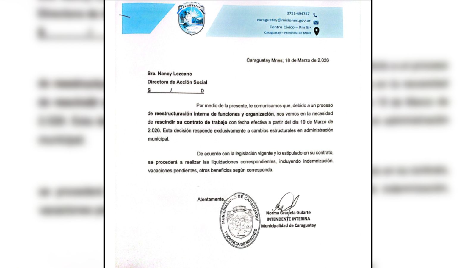 Nueva intendenta pasa la motosierra en Caraguatay a cuatro días de asumir 11 Nueva intendenta pasa la motosierra en Caraguatay a cuatro días de asumir imagen-10