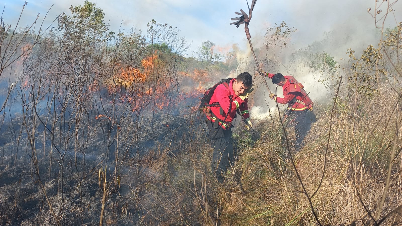 Fuego en Campo San Juan sigue activo: afectó 25 hectáreas de maleza y monte