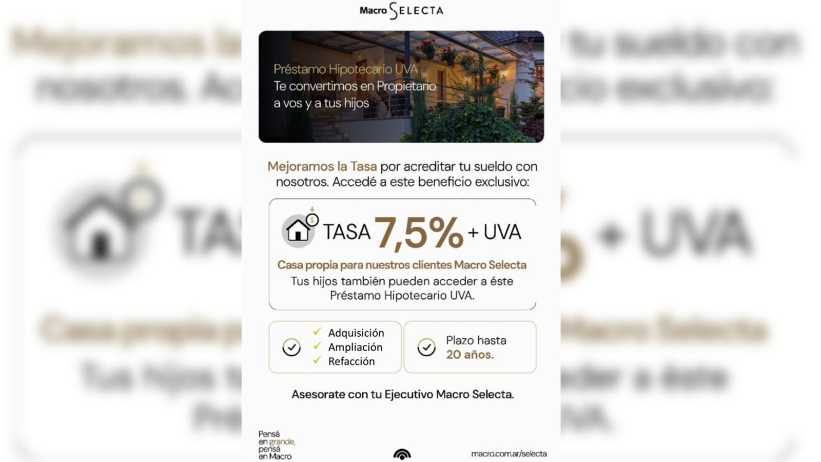 Banco Macro mejora las tasas de préstamos hipotecarios a 20 años